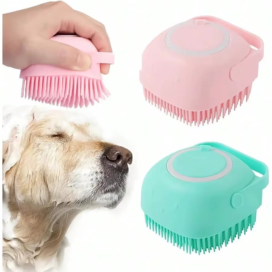 AEHOME Silicone Pet Bath Brush With Shampoo Dispenser