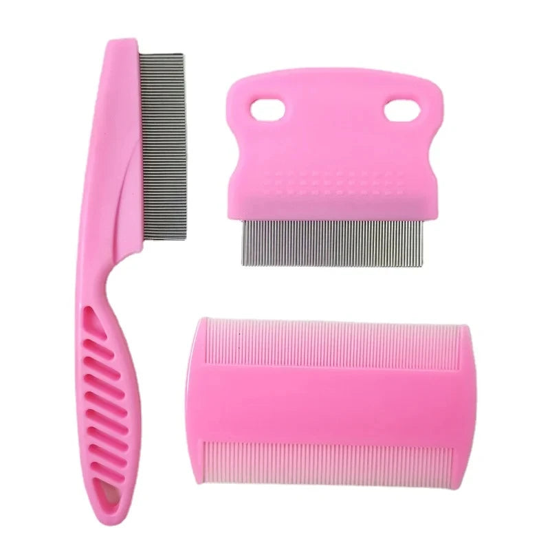 3 Piece Cat Grooming Flea Comb Set for Cats Deluxe