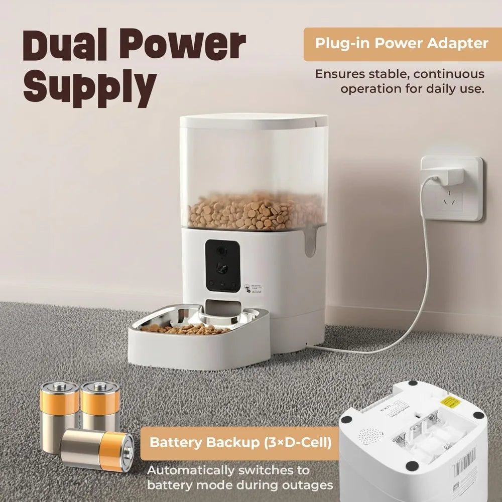 Automatic Cat Feeder With Dual Camera AI Detection WiFi App