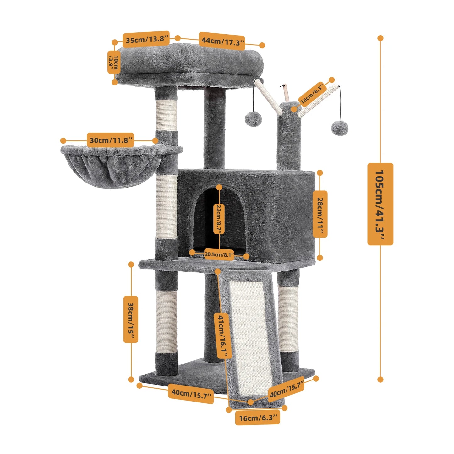 PEQULTICN Cactus Cat Tree With Condo And Multi Level Play