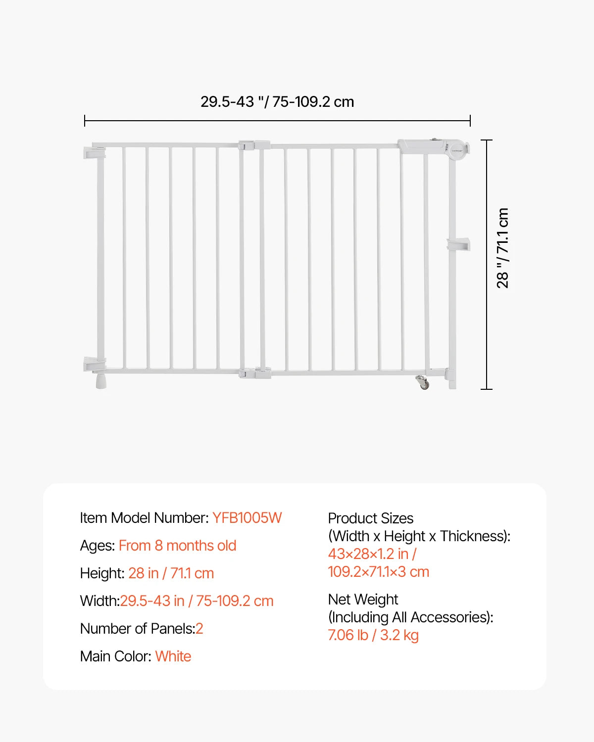 SucceBuy Baby Gate Adjustable Child And Pet Safety