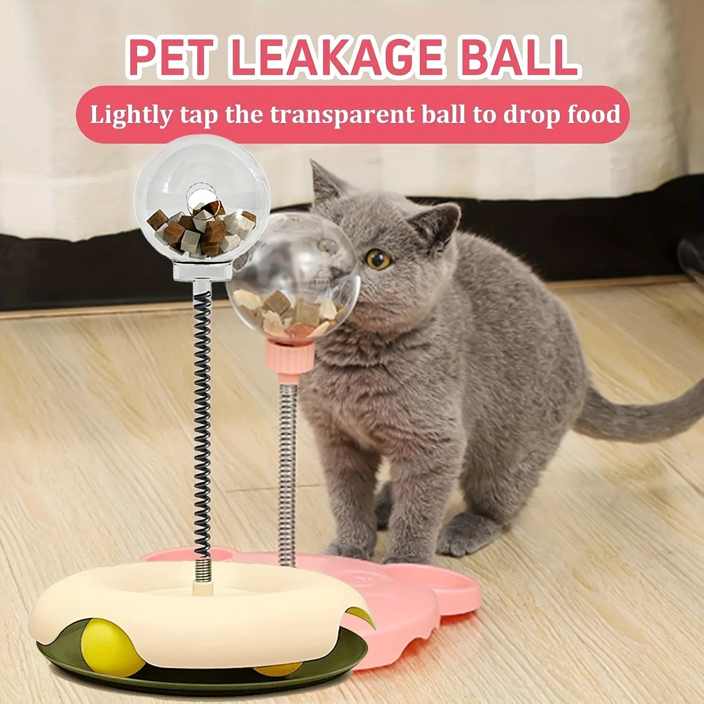 Turntable Cat Toy With Treat Dispensing Ball Self Entertainment