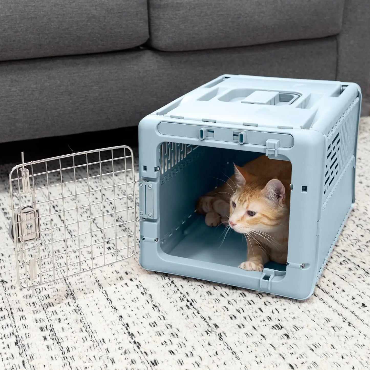 Collapsible Hard Sided Pet Travel Carrier For Small Dogs And Cats Up To 20 Lbs