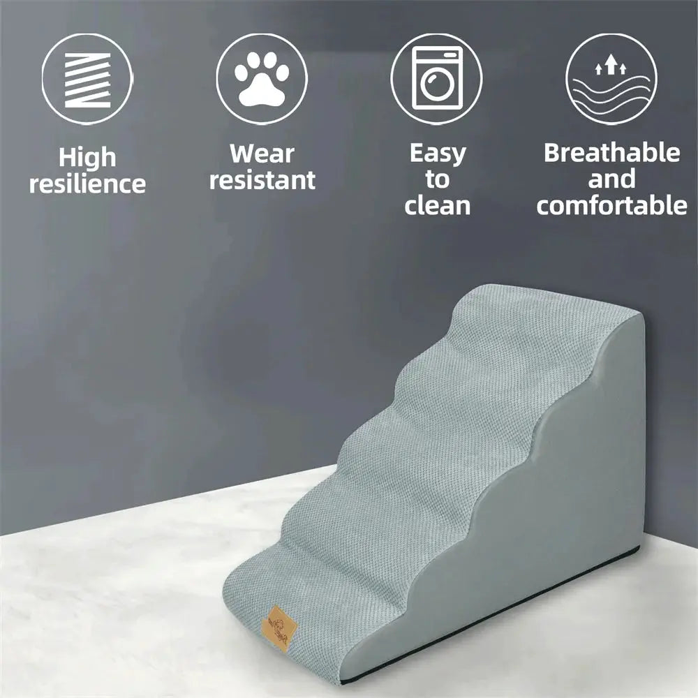 Dog Door 5 Step Pet Ramp Stairs for High Beds and Sofa by Furtastic Pet Essentials