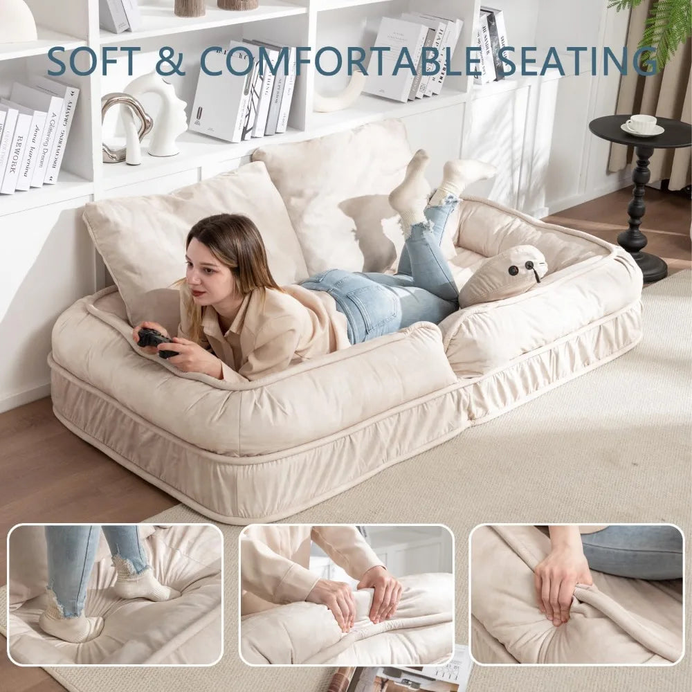 LZJV Human Dog Bed Lazy Sofa Chair 5 Adjustable Tatami