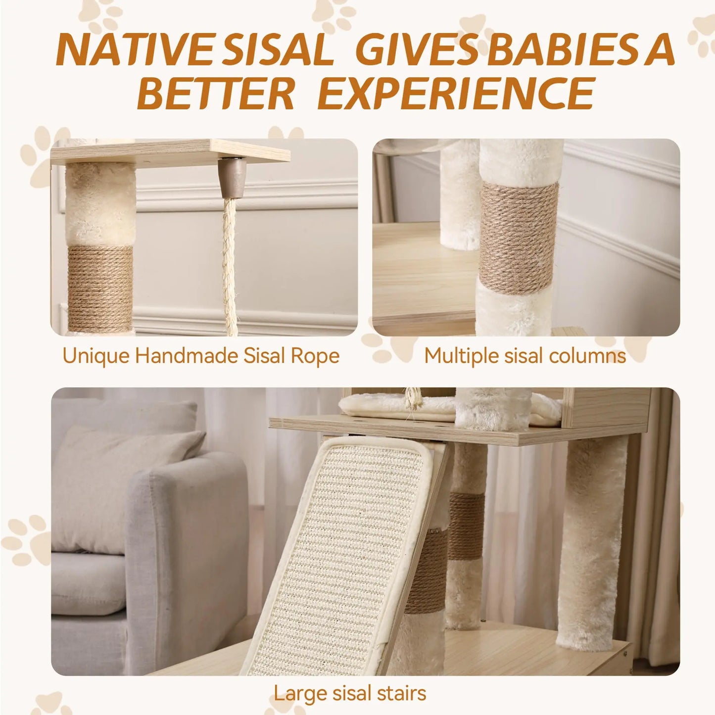 StudysetCN Cat Tree with Litter Box Enclosure and Four Tiers