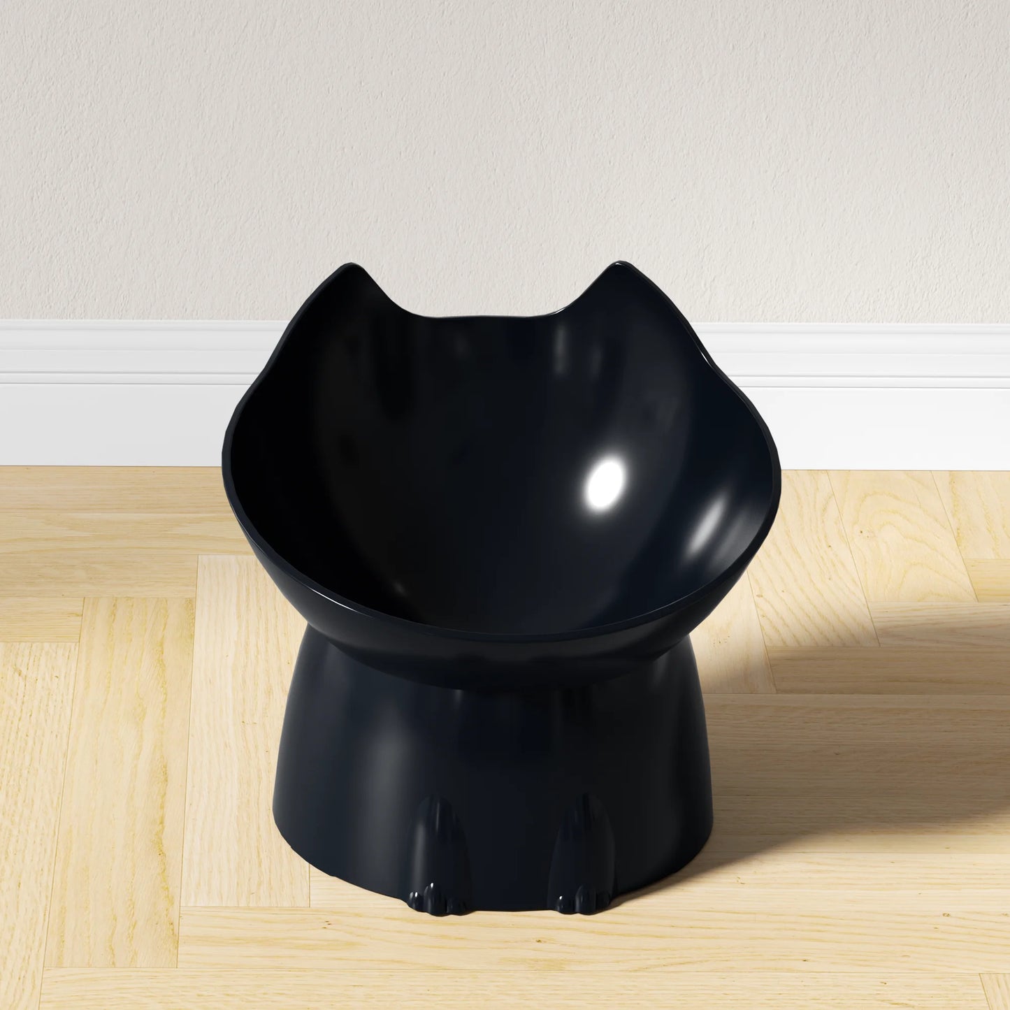Elevated Cat Bowl Anti Tip Raised Feeding Dish With Tilted Edge Neck Protection