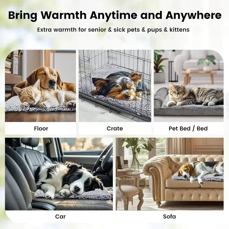 Self-Heating Pet Pad Blanket No Electricity For Dogs Cats Anti-Slip by Furtastic Pet Essentials