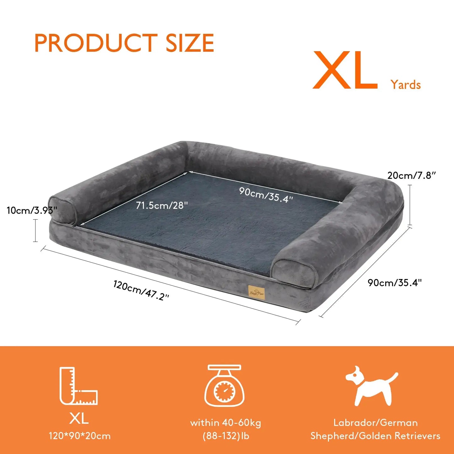 BINGOPAWCN Orthopedic Dog Bed With Removable Washable Cover by Furtastic Pet Essentials