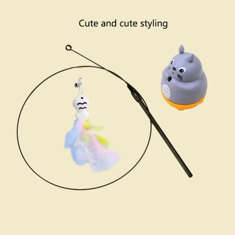 Cat Teaser Toy Interactive Feather Wand For Cats