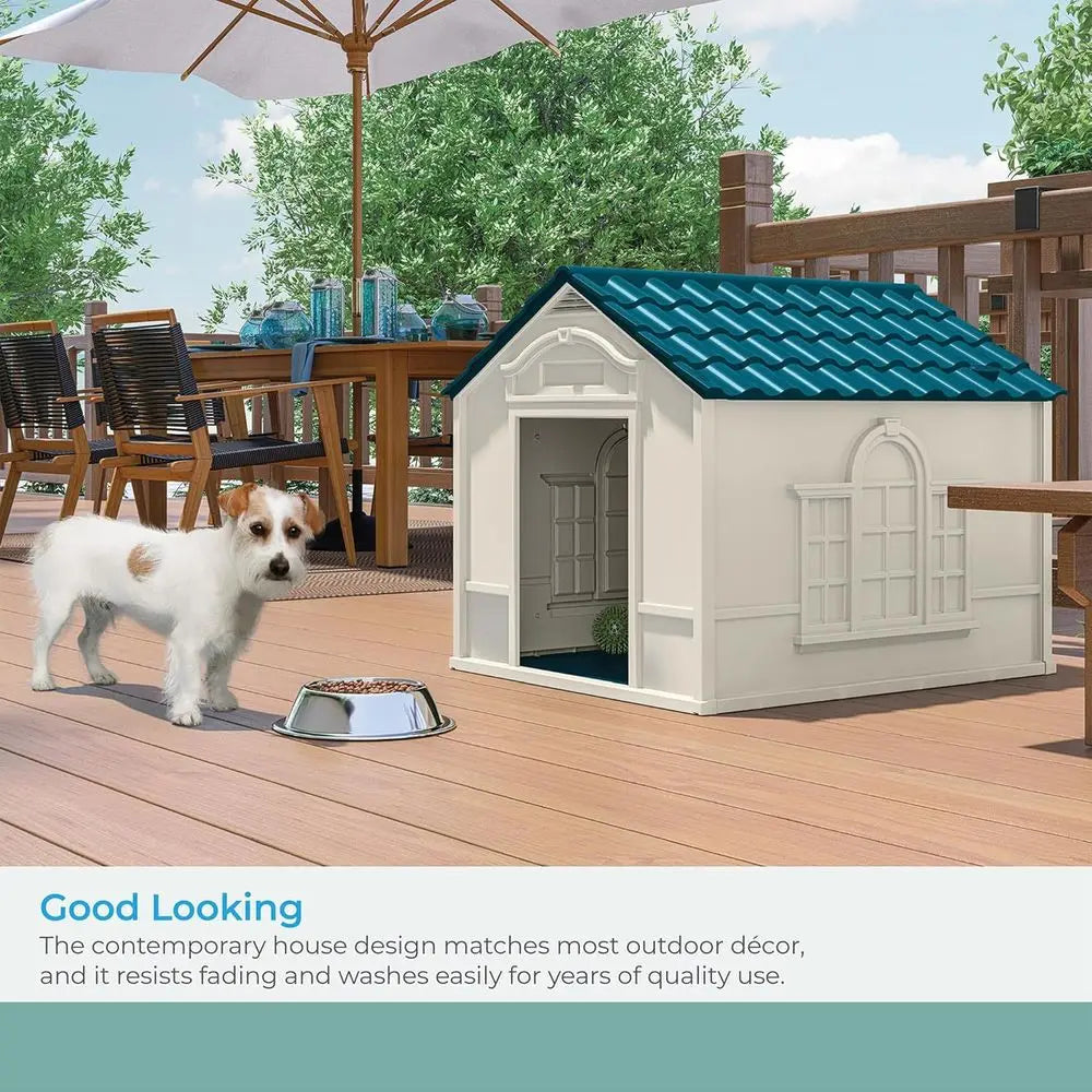 Deluxe Dog House With Removable Roof And Vents Personalization Labels