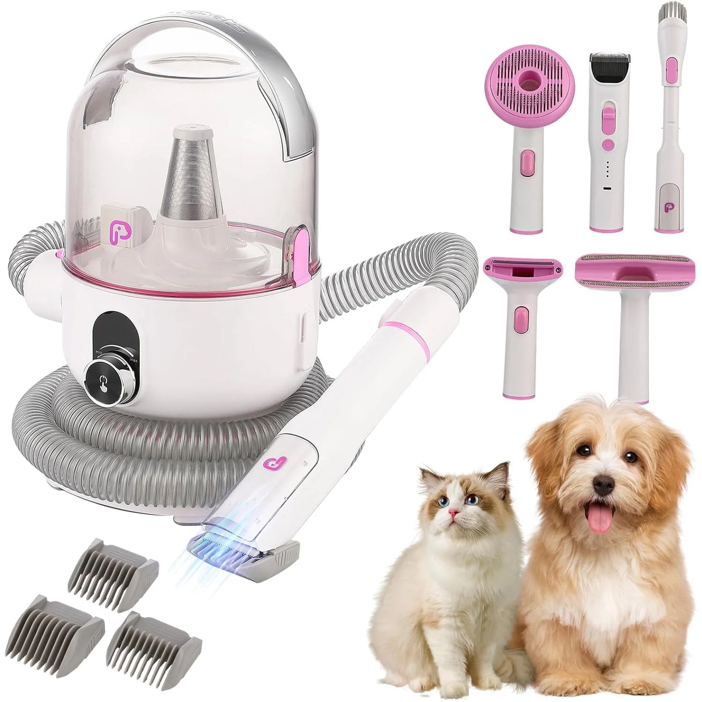 HiMISS Pet Grooming Kit 2L Vacuum Suction And 5 Tools