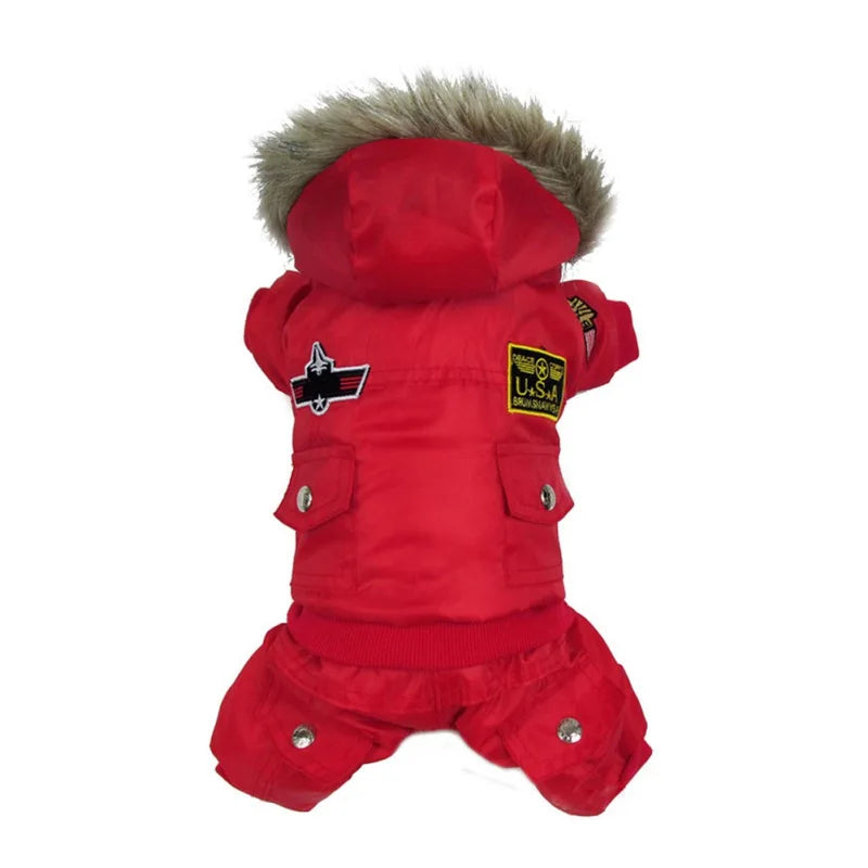 NONECN Winter Warm Waterproof Hooded Padded Dog Coat