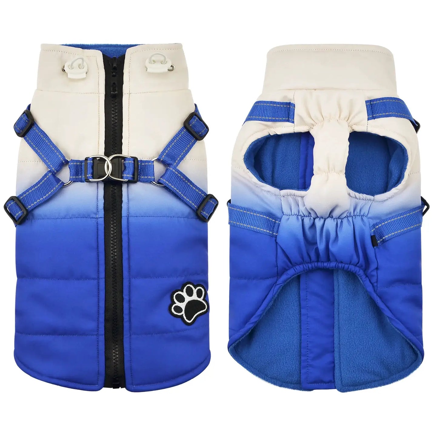 Choice Reflective Dog Jacket With Harness Winter Warm Back Zipper by Furtastic Pet Essentials