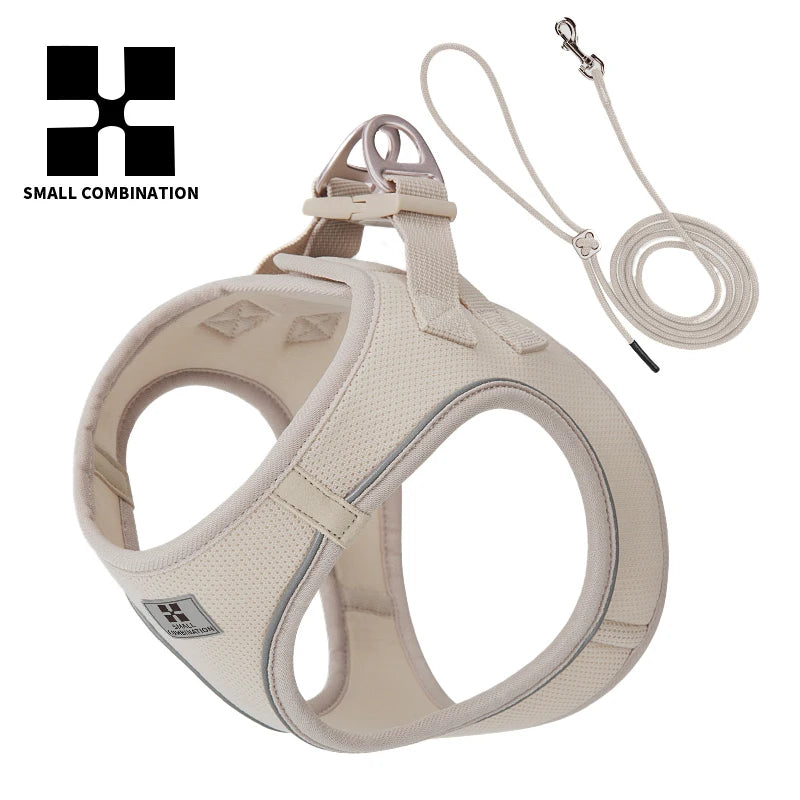 Dog Harness Leash Set Reflective Adjustable For Small Medium Dogs