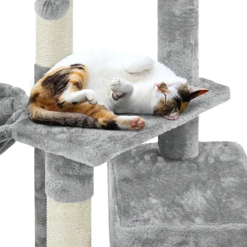 Cat Tree With Condo Platform And Basket For Indoor Cats by Furtastic Pet Essentials