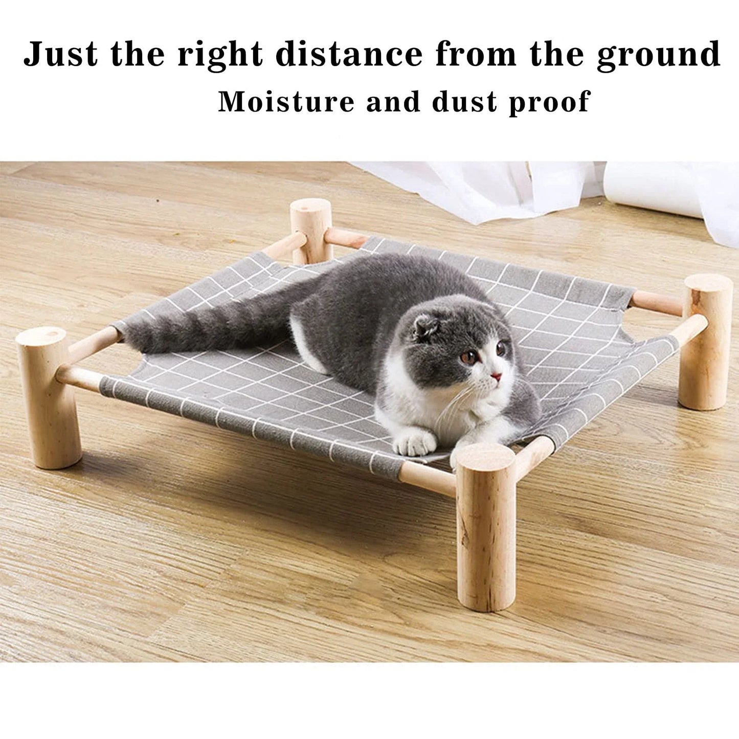 Raised Cat Hammock Bed With Removable Washable Mattress For Pets Indoor Outdoor