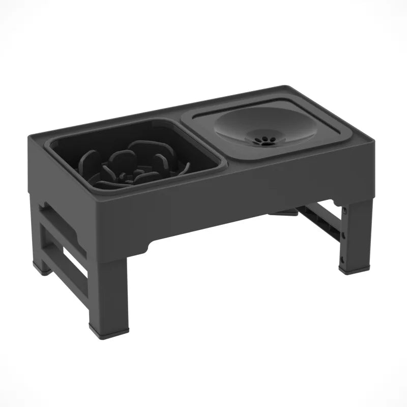 TWISTER.CK Elevated Dog Food Slow Feeder With 4 Adjustable Heights Stand