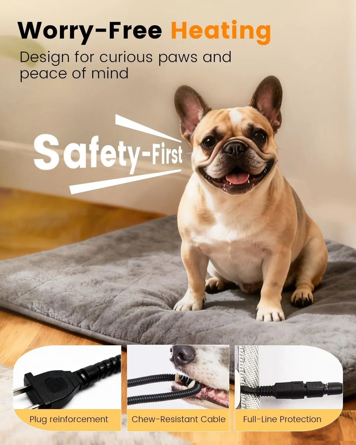 Adjustable Temperature Pet Heating Pad With Timer Waterproof Indoor