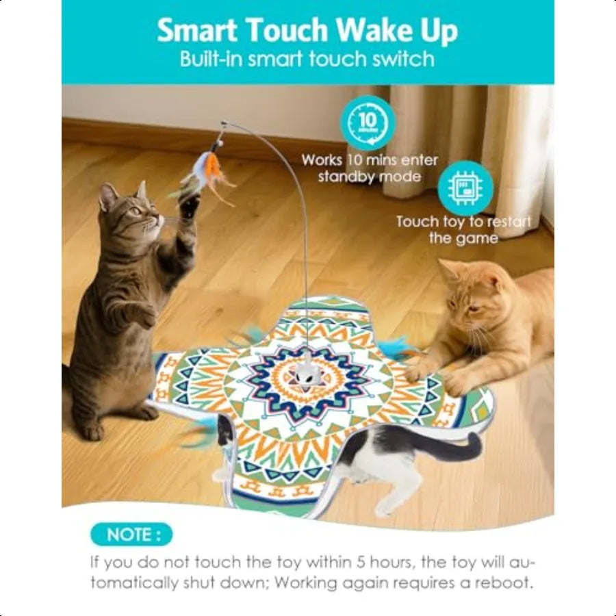 Interactive Cat Toy With Suction Cup For Indoor Cats