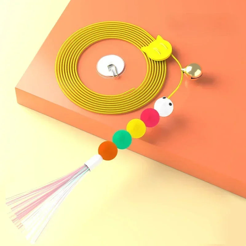 CN Cat Rope Teasing Toy With Bell Hanging Playground Swing