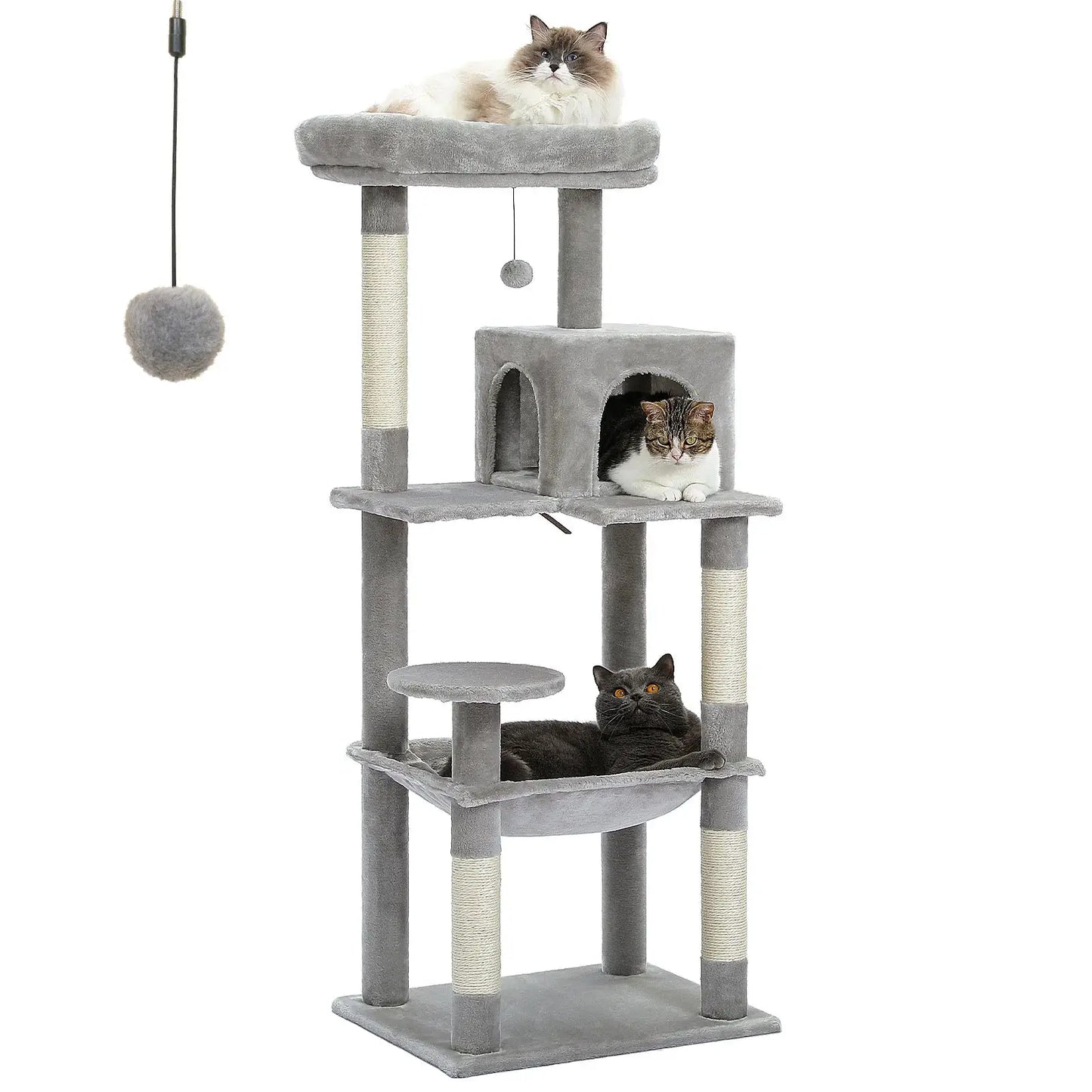PAWZ Road 5 Level Cat Tree Tower Sisal Scratching Posts by Furtastic Pet Essentials
