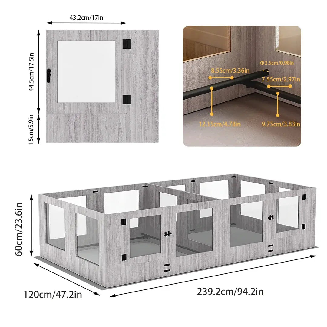High Concerned Chemical Tempered Glass Pet Whelping Box Waterproof Pad by Furtastic Pet Essentials