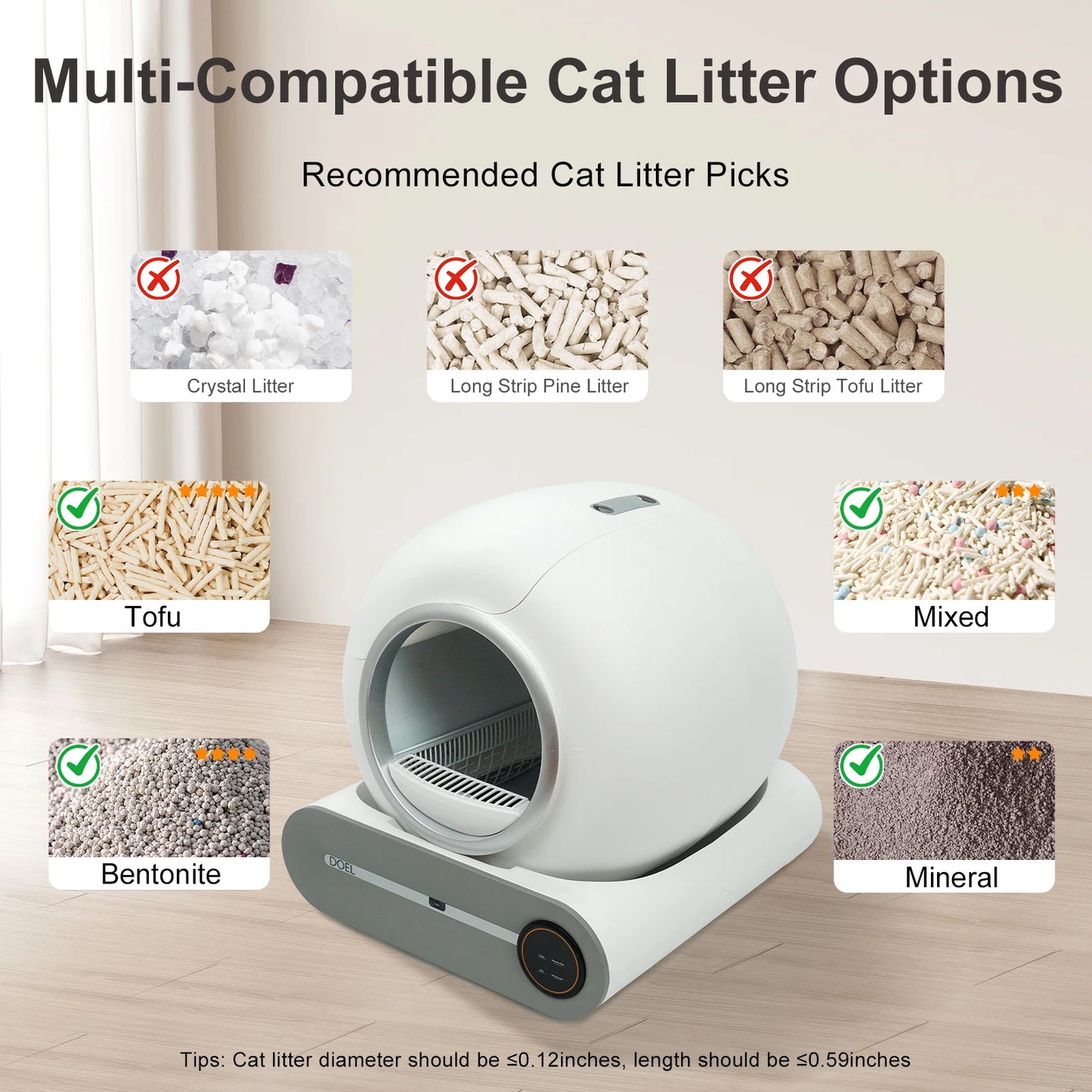 DOEL Self Cleaning Cat Litter Box Automatic App WiFi