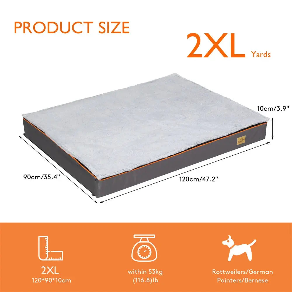 BORWARTCN Orthopedic Memory Foam Dog Bed Waterproof Washable by Furtastic Pet Essentials
