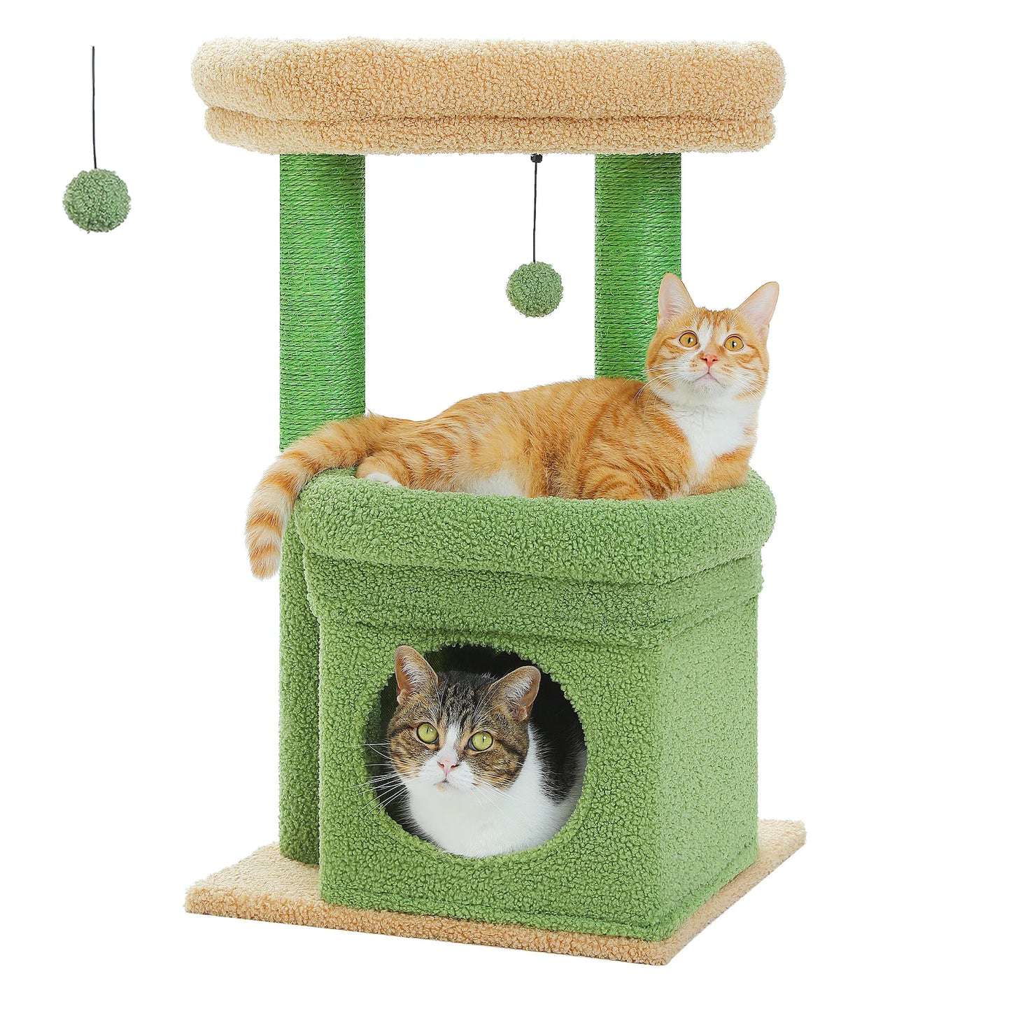 PEQULTICN Cat Tree Tower With Cozy Condo Plush Posts Sisal