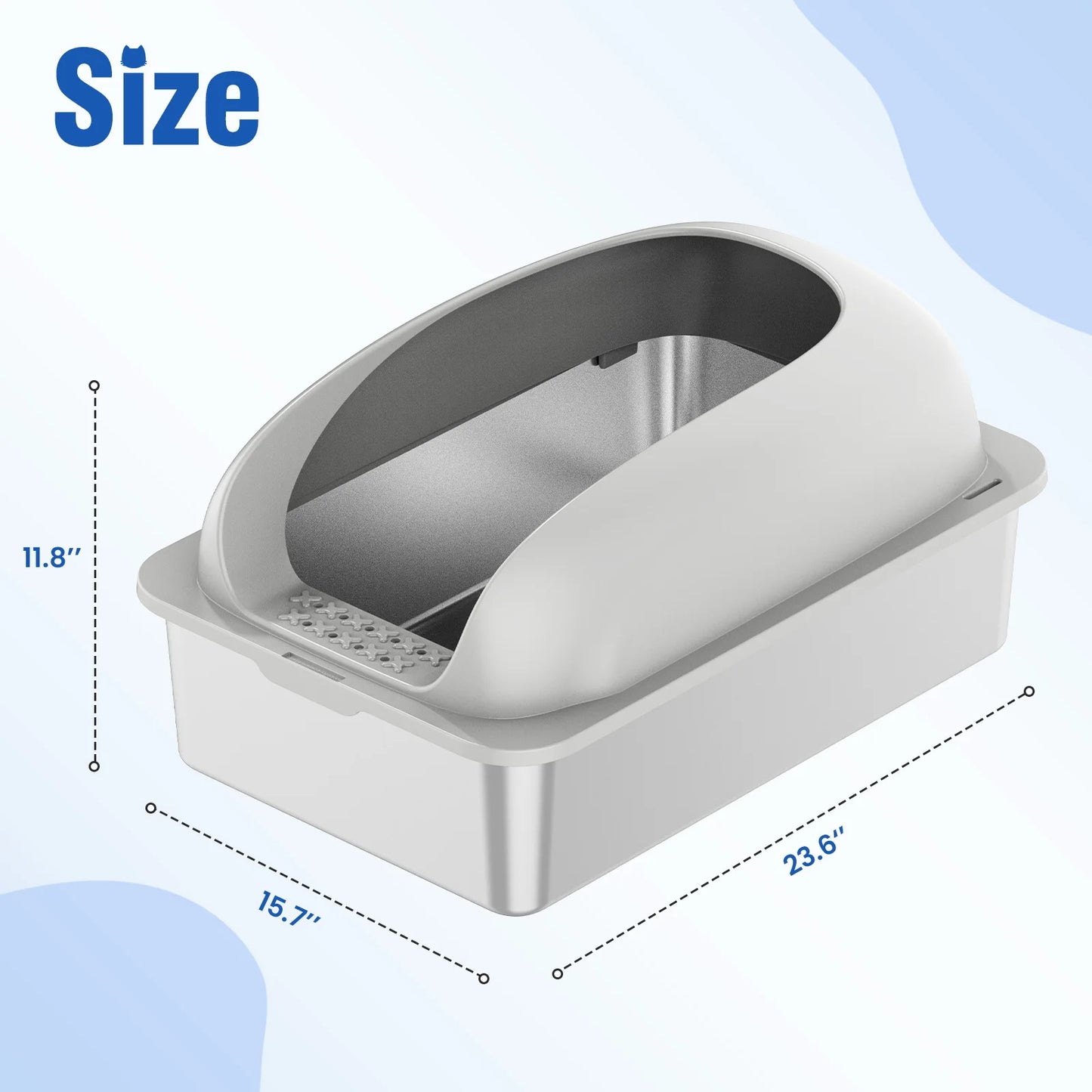 Stainless Steel Cat Litter Box With Lid And Scoop Included