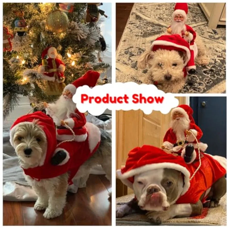 Santa Dog Costume Christmas Pet Outfit for Small Dogs Cats