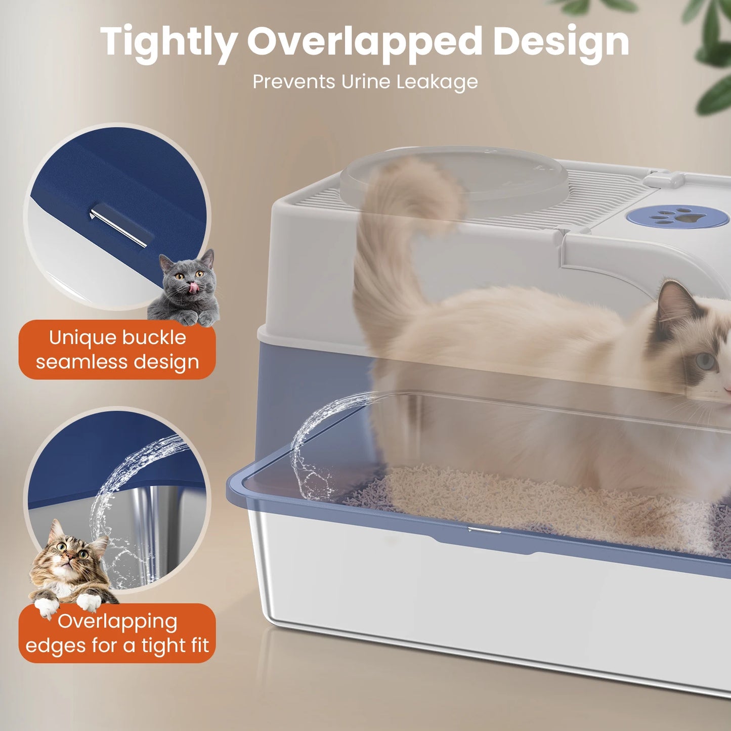 Cityflee Stainless Steel Cat Litter Box Odor Control With Scoop