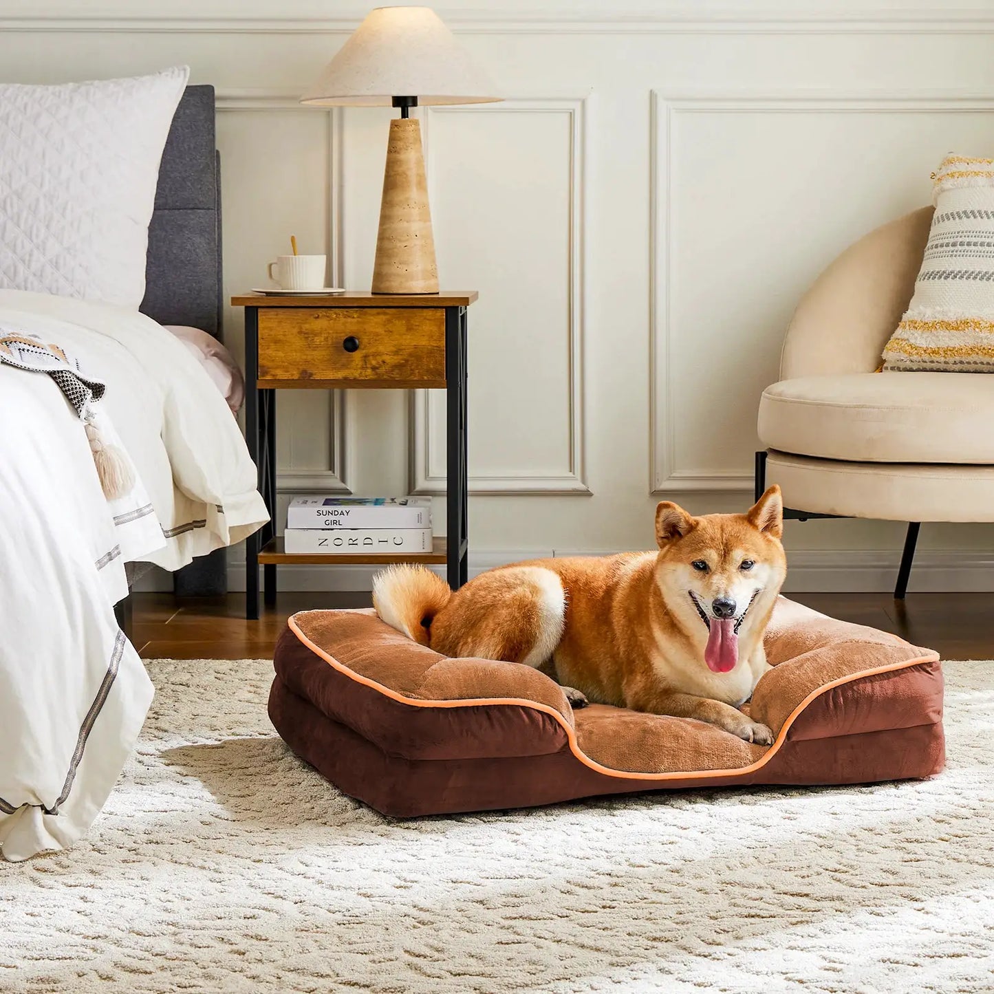 JHK Orthopedic Dog Bed With Memory Foam And Washable Cover by Furtastic Pet Essentials
