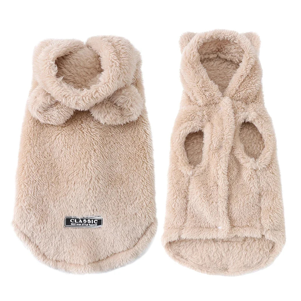 Soft Fleece Pet Hoodie Coat For Small Medium Dogs Cats