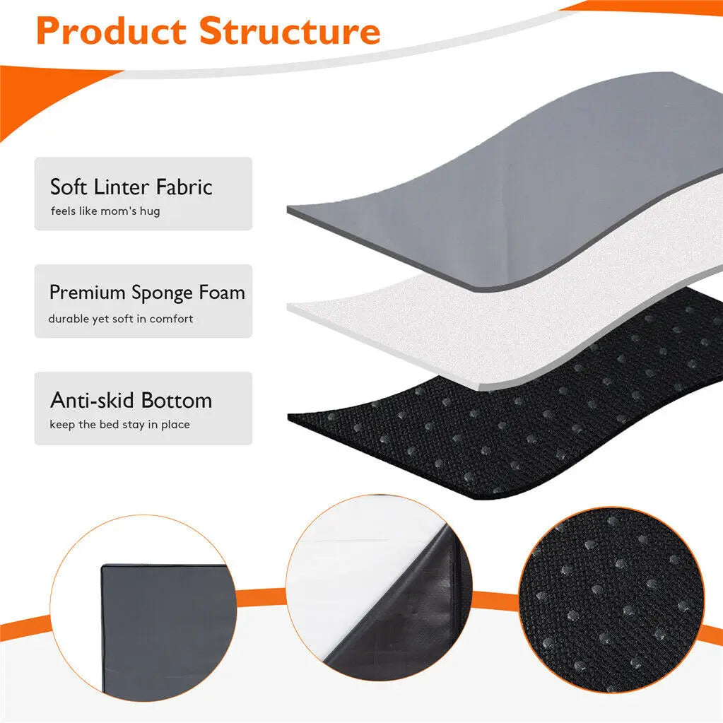 NONECN Dog Orthopedic Memory Foam Bed With Waterproof Washable Cover