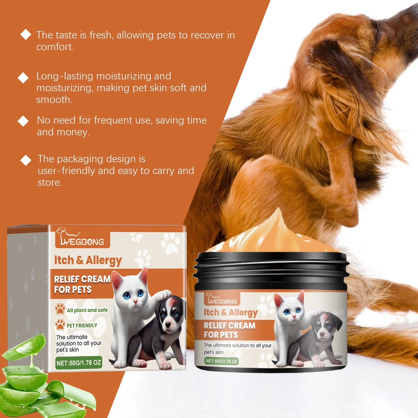 YEGBONG Pet Relief Itching Cream Nourishing Gentle Skin Comfort
