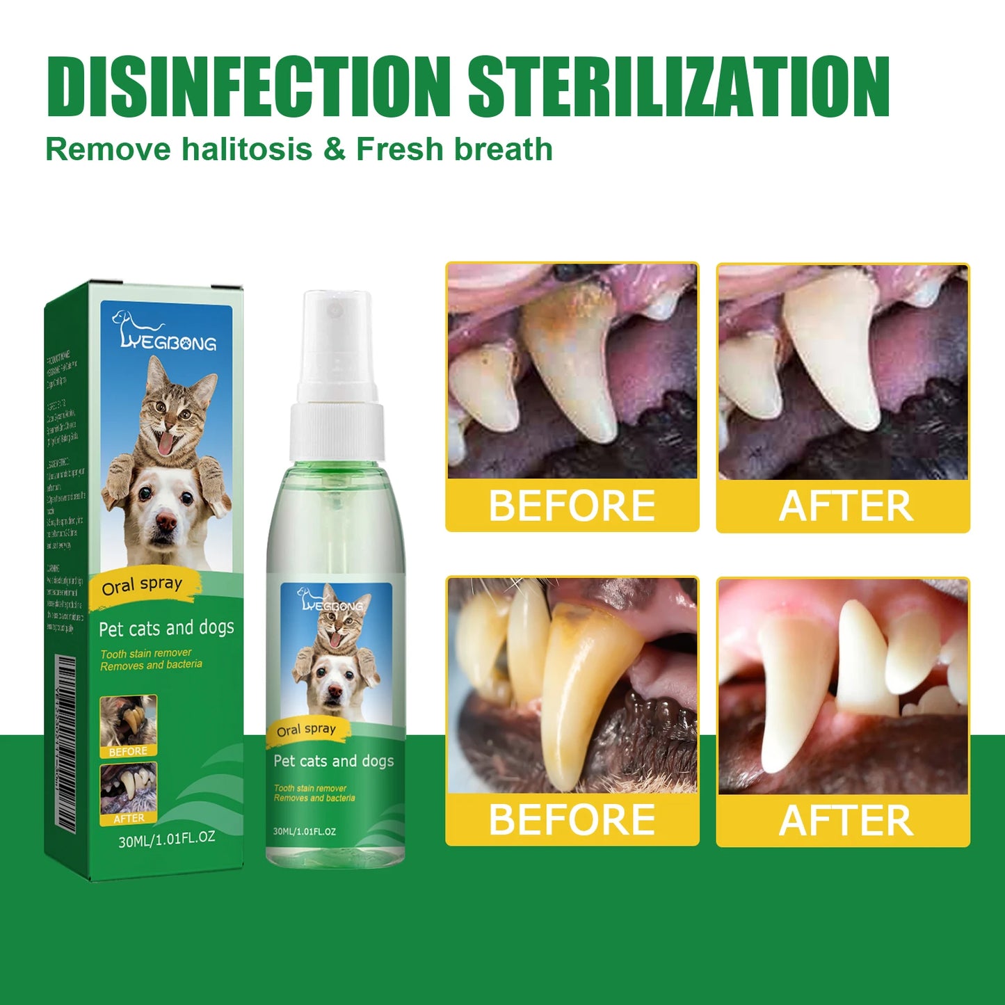Yegbong Pet Dental Care Spray For Dogs And Cats Oral Hygiene