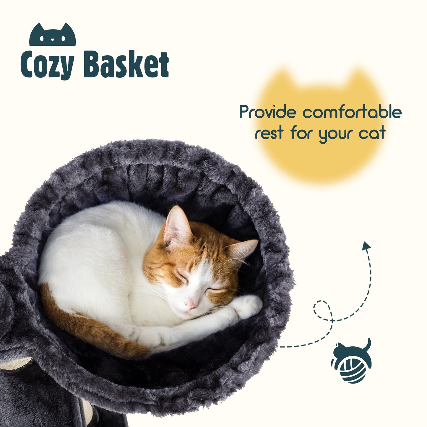 HOOMIC Multi-Level Cat Tree Tower With Plush Perches And Condo