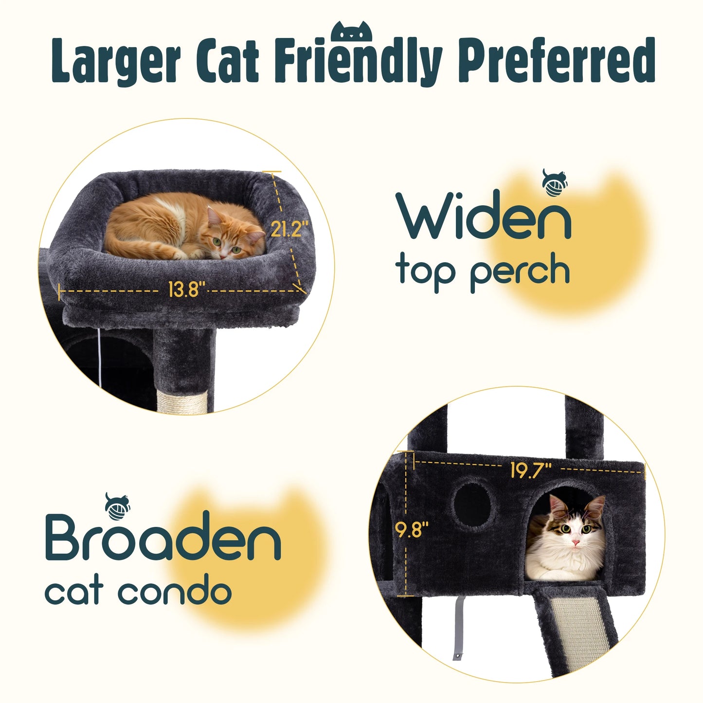 HOOMIC Multi-Level Cat Tree Tower With Plush Perches And Condo