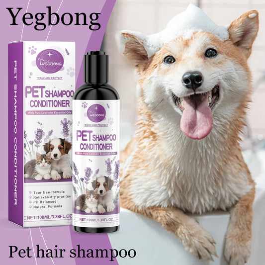 Yegbong Pet Lavender Shampoo Gentle Cleaning Remove Dirt Volumize Smoothness
