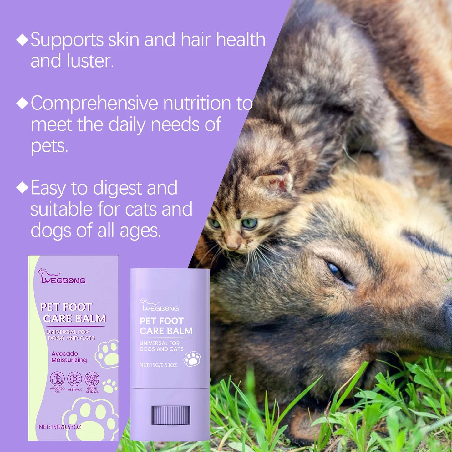 YEGBONG Pet Paw Cold Weather Moisturizer Balm Avocado Nourishment