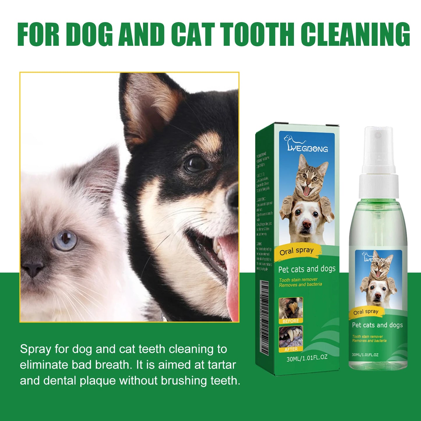 Yegbong Pet Dental Care Spray For Dogs And Cats Oral Hygiene