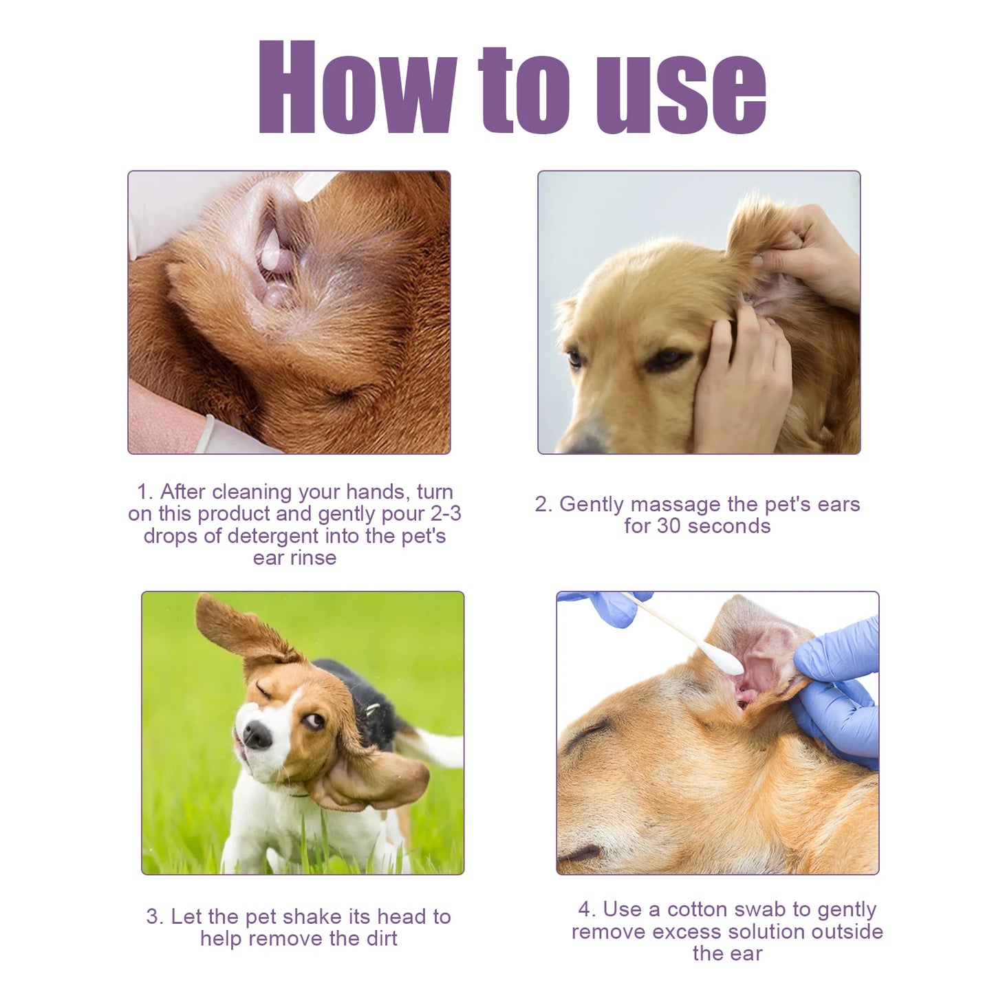 YEGBONG Pet Ear Cleaner Liquid Relief Itching Odors