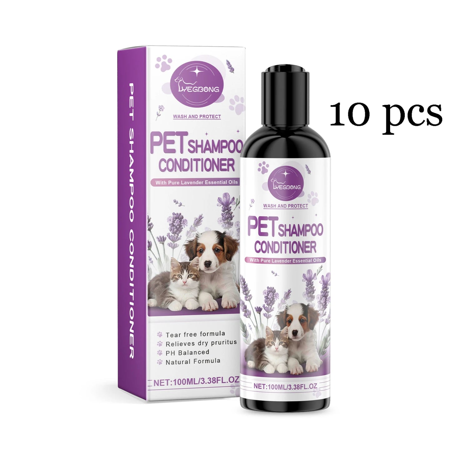 Yegbong Pet Lavender Shampoo Gentle Cleaning Remove Dirt Volumize Smoothness