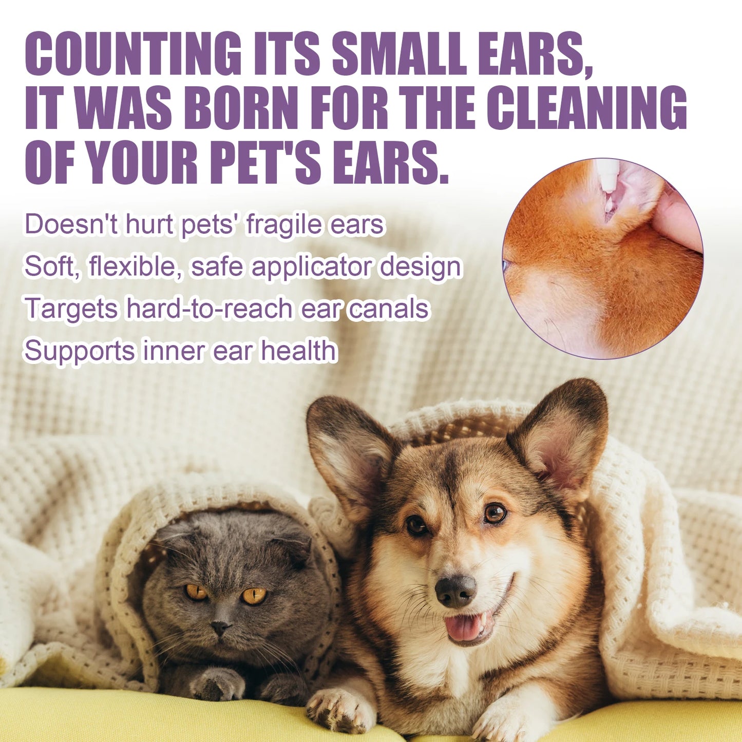 YEGBONG Pet Ear Cleaner Liquid Relief Itching Odors
