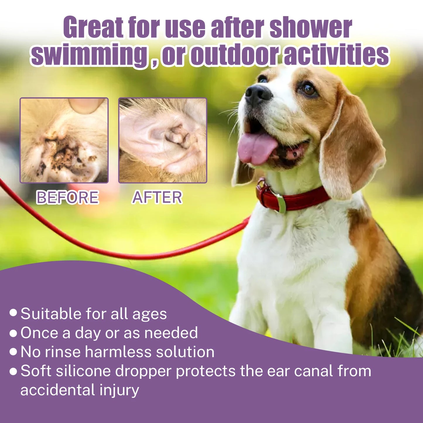YEGBONG Pet Ear Cleaner Liquid Relief Itching Odors
