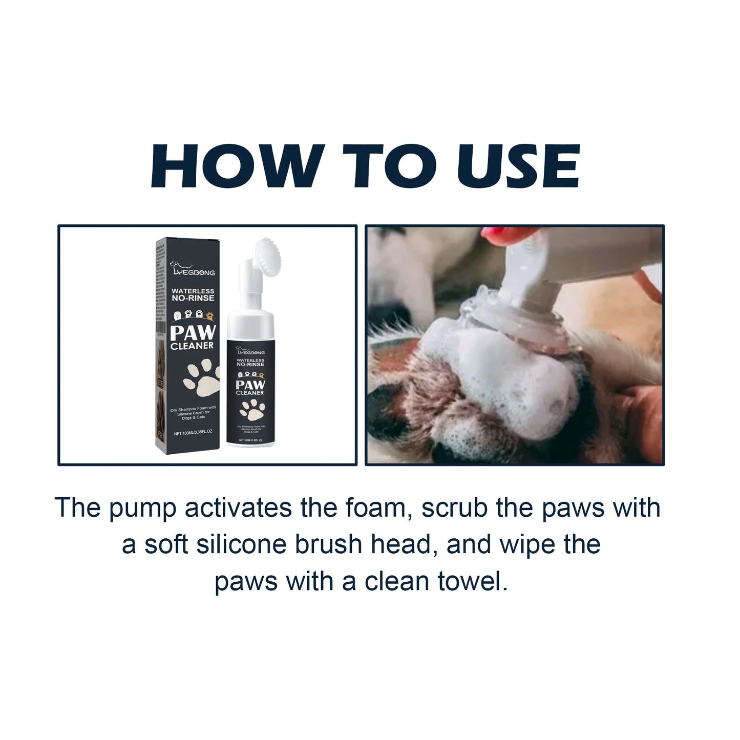 YEGBONG Waterless Pet Paw Cleaner Rich Bubble Cleaning