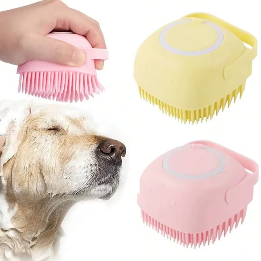 AEHOME Silicone Pet Bath Brush With Shampoo Dispenser For Dogs