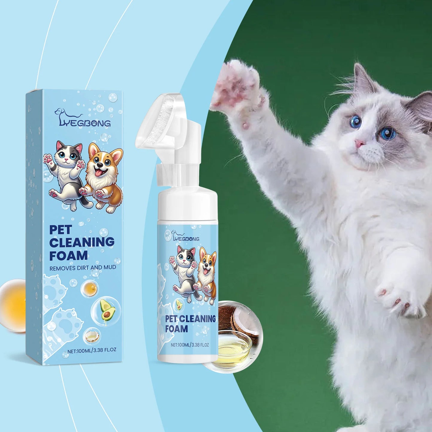 YEGBONG Pet Paw Foam Cleaner For Dogs And Cats Odor